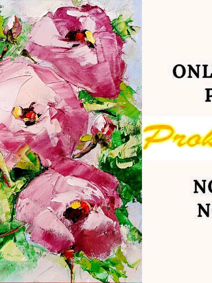 Peony Painting Flower on Canvas Original Art Impasto Painting Floral Wall Art Peonies Oil Painting Canvas Artwork Gift by ArtProkopaloSv