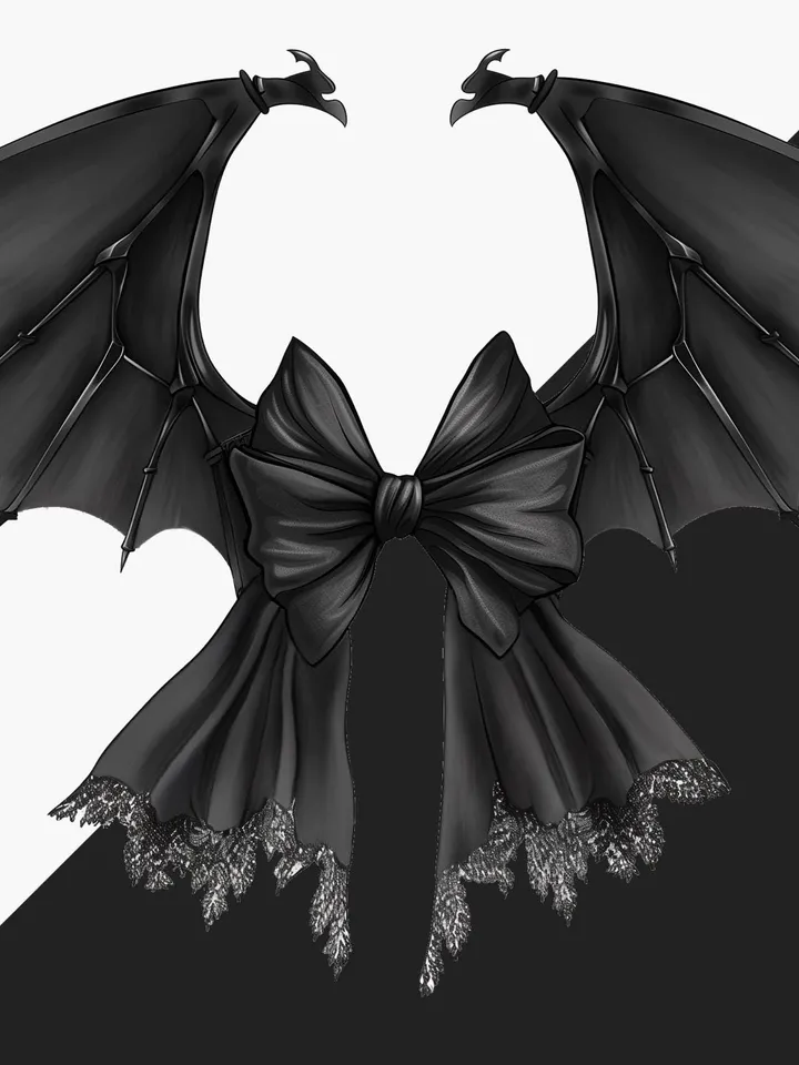 Halloween Bat Gothic Coquette bow png, black bow png, retro halloween png, Gothic png, soft girl png, Gothic Bat png, trending Shirt design