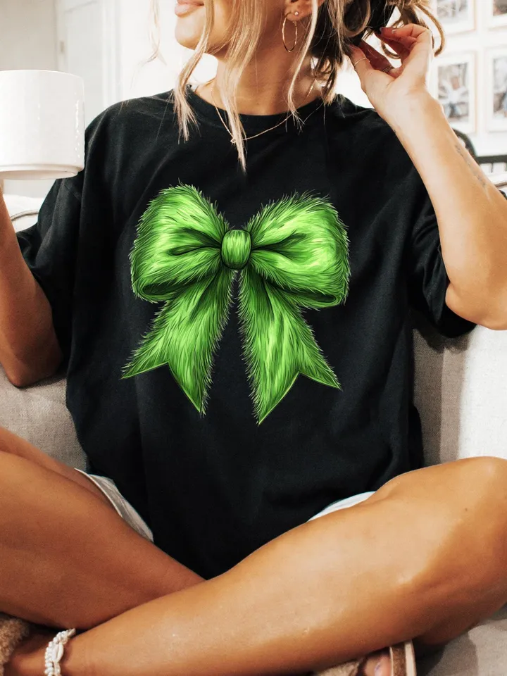 Grincmas Coquette Bow PNG, Green Fur png, Christmas Season Png, Green guy PNG, Christmas png, Retro Christmas Shirt PNG, png files