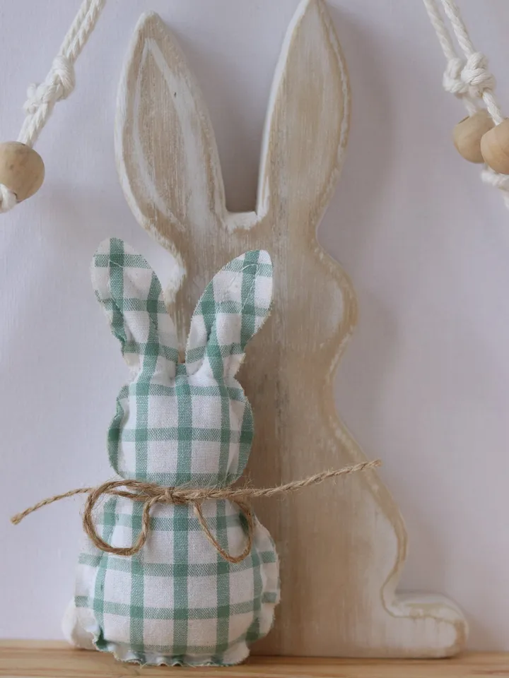 Bunnies Decor Rabbit Fabric Bunny Stuffed decoration Farm house style table decor