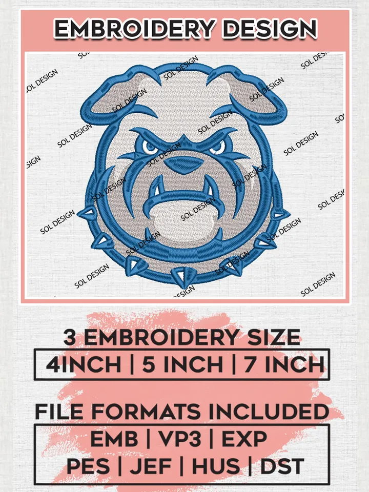 Drake Bulldogs Embroidery Designs, NCAA Logo Embroidery Files, NCAA Drake Bulldogs Logo, NCAA Embroidery Designs, Machine Embroidery Designs, Digital Download