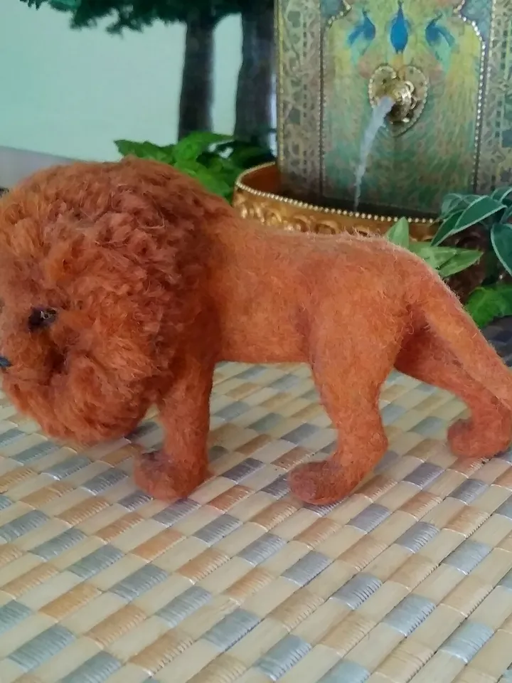 Puppet lion. Miniature. Dollhouse miniature. Handmade.1:12.lion. King of beasts. Puppet miniature.