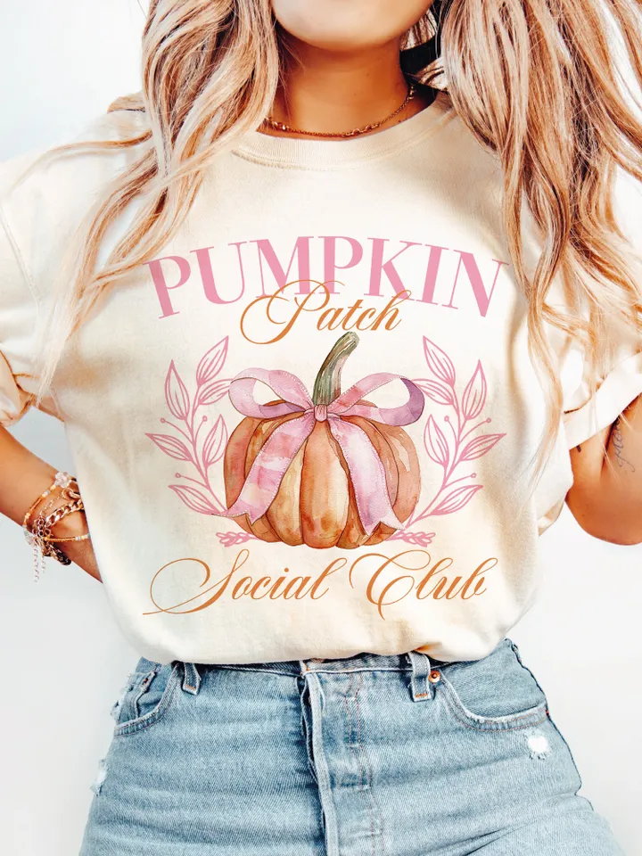 Pumpkin Patch Shirt PNG, Meet Me at the Pumpkin Patch Social Club PNG, Trendy Fall Png, Pumpkin Season PNG, Pumpkin Coquette Pumpkin Shirt