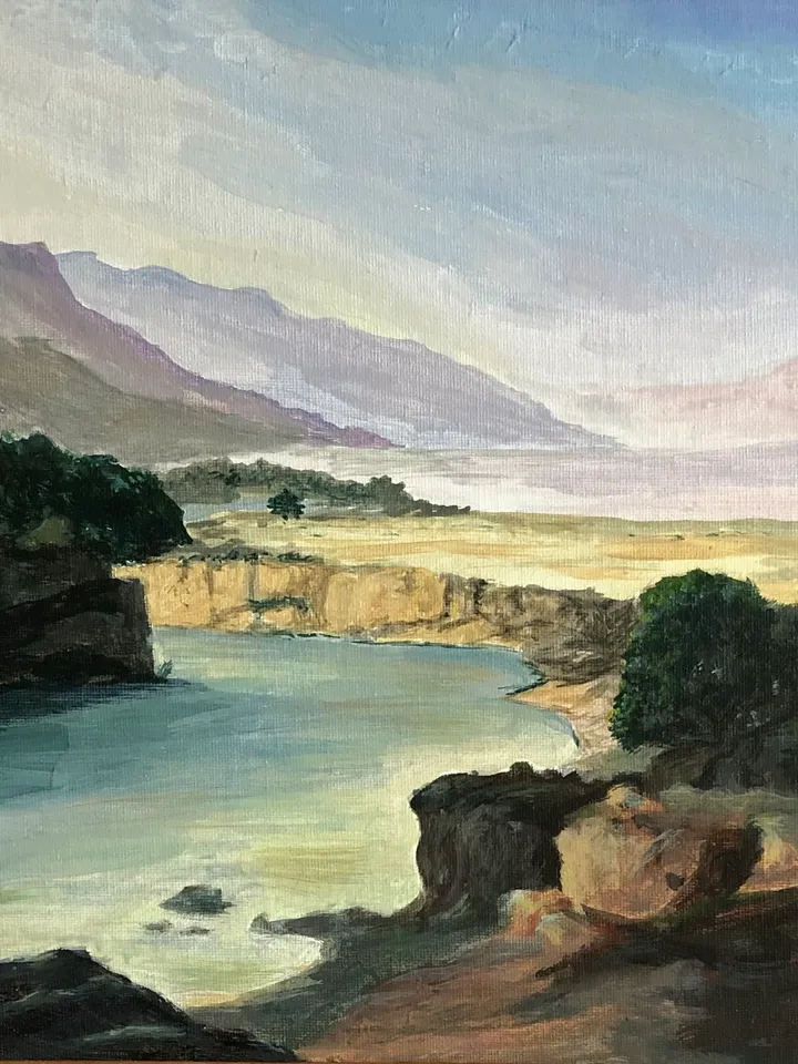 Holy land wall art modern artwork landscape 12 by 16 inches original acrylic painting hand painted