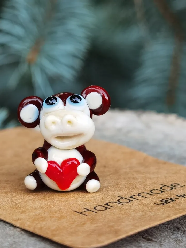 Monkey figurine Monkey miniature Monkey Tiny Monkey glass Monkey Tiny figurine Miniature animal