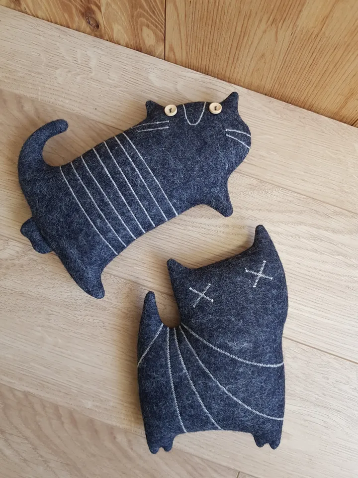 Black Cat pattern Pdf for sewing halloween doll Zombie of felt, stuffed animal diy