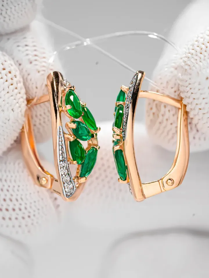 Earrings jewelry Silver gold plated 925 assay value with agate