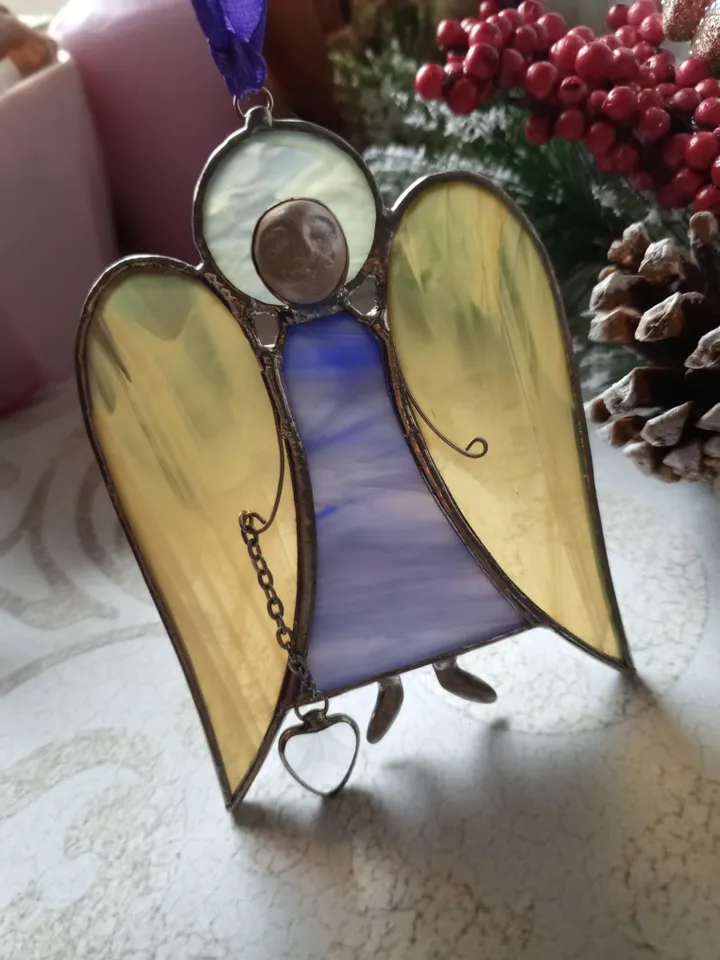 Christmas decorations, Angel suncatcher, New year tree toy, Hygge christmas, Handmade angels