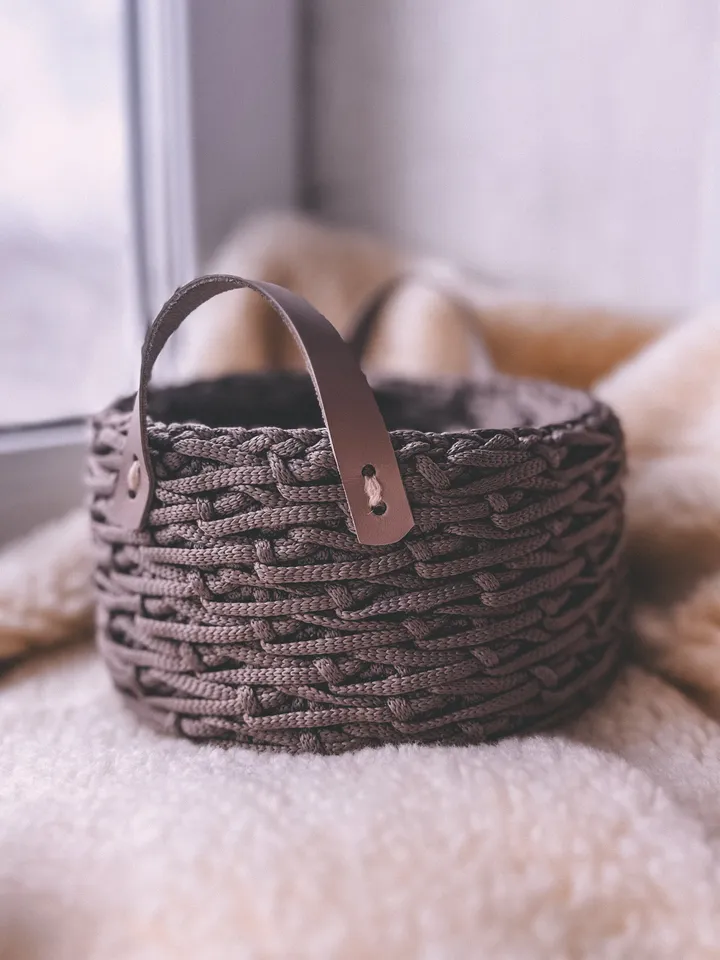 Crochet pattern basket hygge PDF Digital download, Video tutorial, Storage organization, Christmas ornament, Table decor