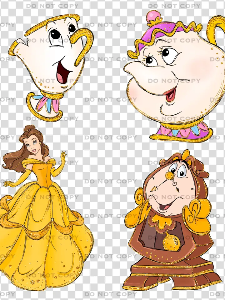 All princess png clipart, watercolor beauty and the beast clipart, magic kingdom illustration, Belle T-shirt design, tshirt princess design