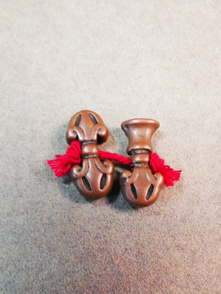 Gandhanra Handmade Tibetan Amulet Pendant,Mini Vajra and Dorje Bell, Mala Marker Bead Accessories, Made of Red Copper