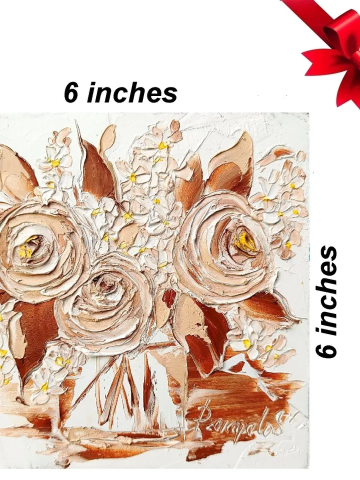 Lilac Painting Ranunculus Original Art Impasto Oil Painting 6x6 exquisite painting spring fashion Floral Small Painting by ArtProkopaloSv