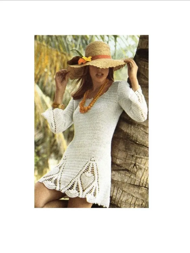 Crochet dress pattern , Crochet tunic, crochet pattern sweater tunic, crochet trousers pdf