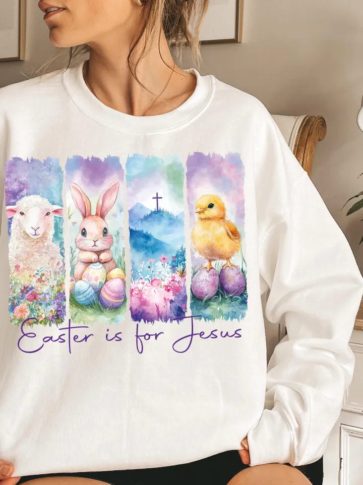 Easter is for Jesus PNG, Retro Easter Png, Matthew 28:6 Christian Easter png, Easter Jesus png, Bible Verse Png, Easter Brushstroke, Bunny
