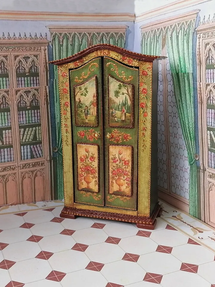 Wardrobe for dollhouse. 1:12.