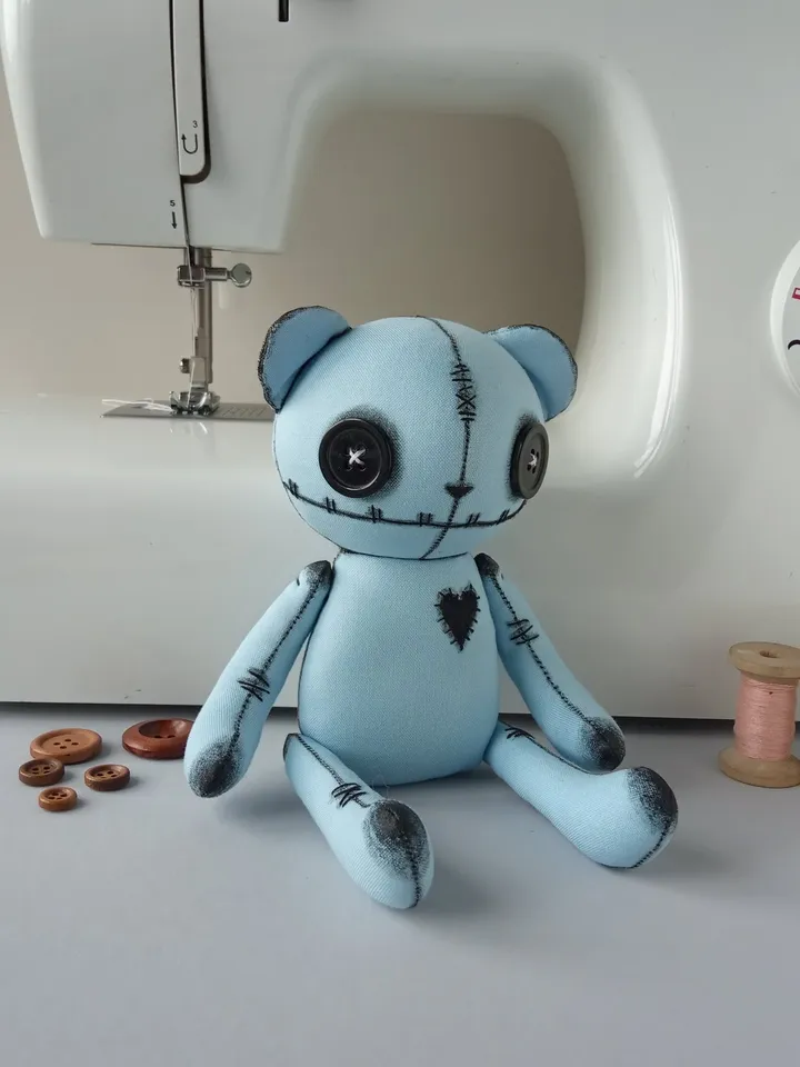 Handmade Bear Doll – Blue