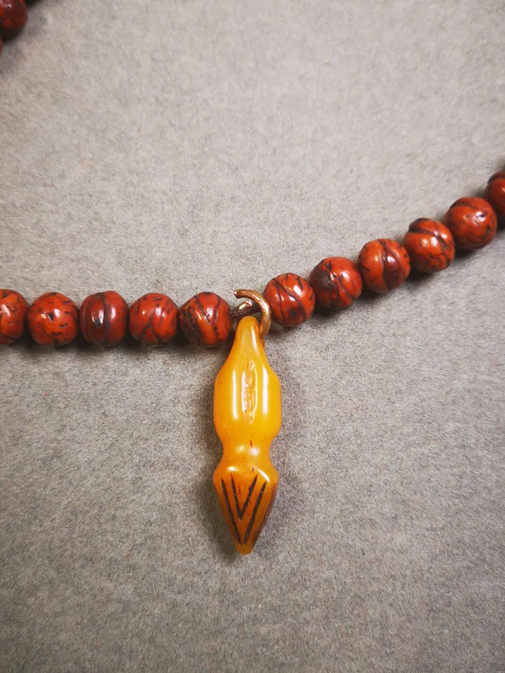 Gandhanra Tibetan Bone Carved Phurba Amulet, Ritual Implement Pendant