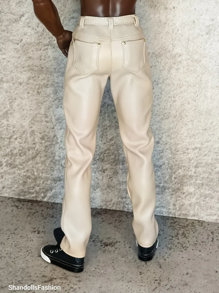 Beige leather pants for JHD Mizi Adonis