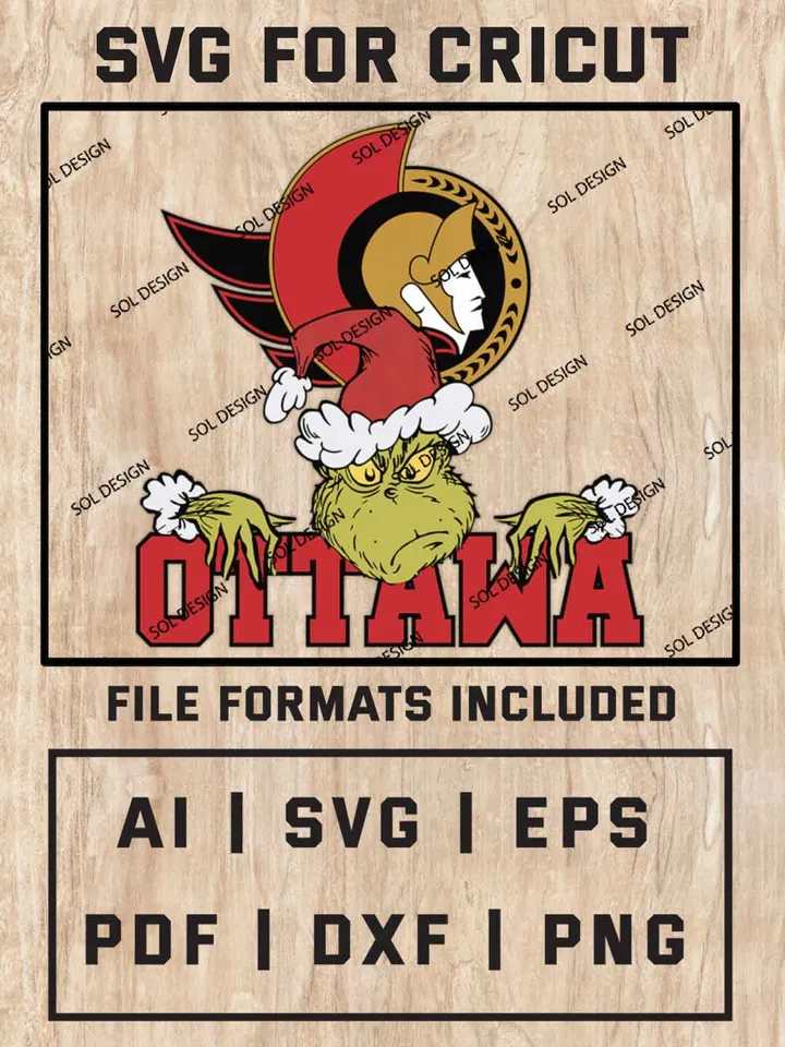 Grinch Ottawa Senators SVG, NHL Logo SVG Design, NHL Ottawa Senators SVG, NHL Senators Cricut, Christmas Svg, Grinch svg, Digital Download