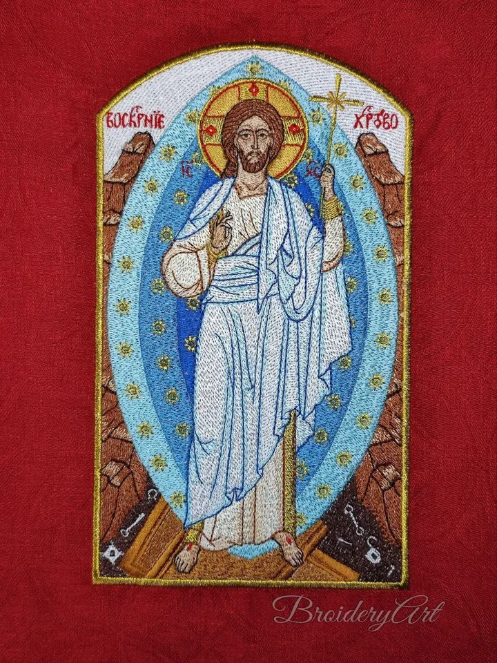 Christ is risen machine embroidery design