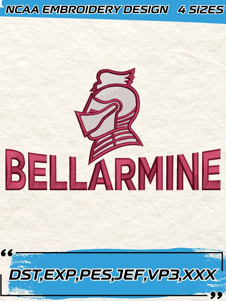 Bellarmine Knights Logos Embroidery Designs,NCAA Logo Embroidery Design,Machine Embroidery Design File,4 Sizes, Digital Download
