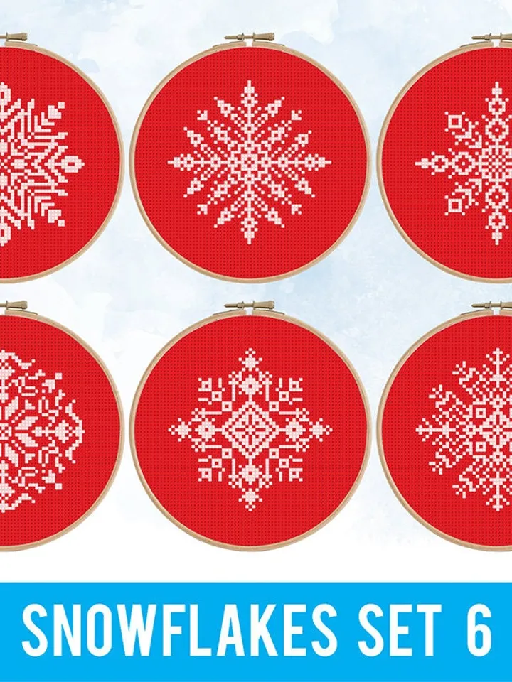 Christmas Bundle Snowflakes, Christmas decor cross stitch pattern, decor, counted, chart, gift DIY, embroidery, instant PDF