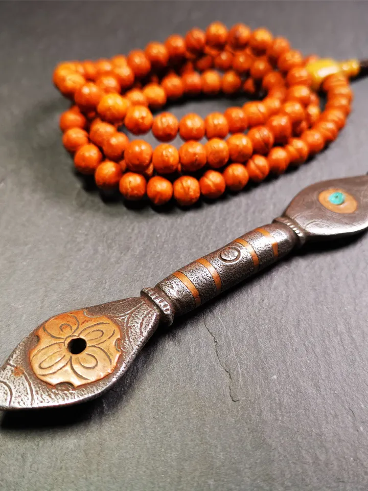 Gandhanra Handmad Tibetan Buddhist Tsog Offering Spoon,Serving Ritual Implement for Worship Ceremony,7.5" Length