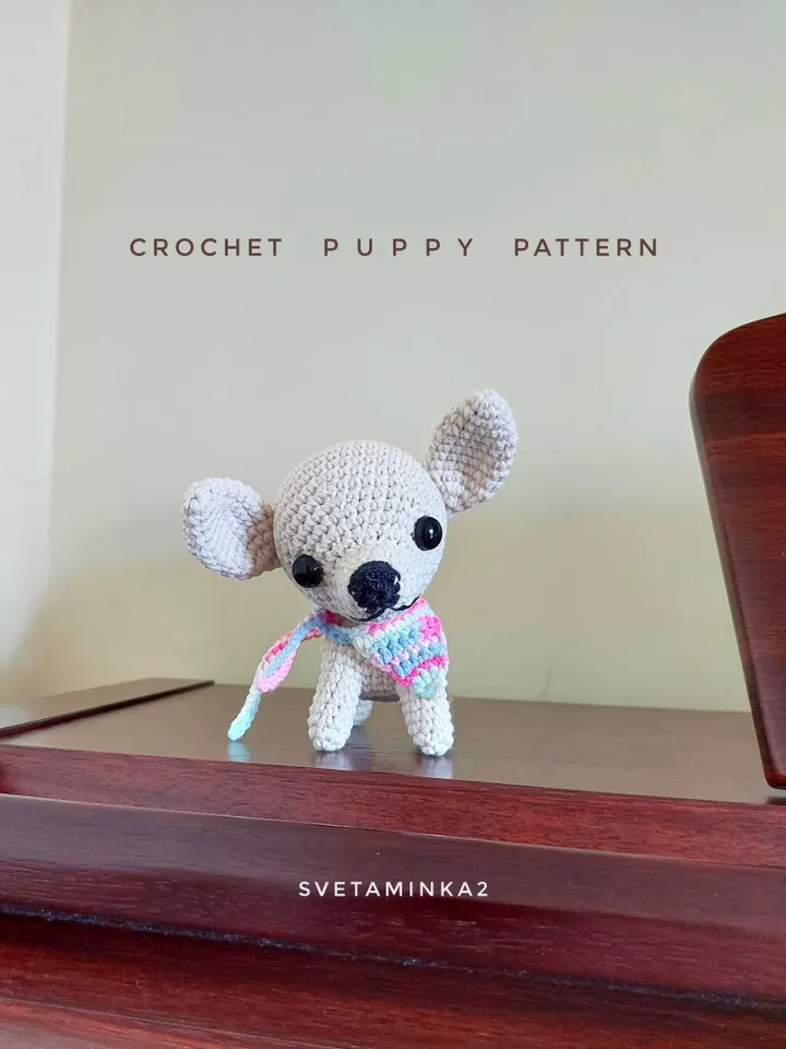 Crochet Puppy Pattern Amigurumi Dog. Digital Download. PDF.