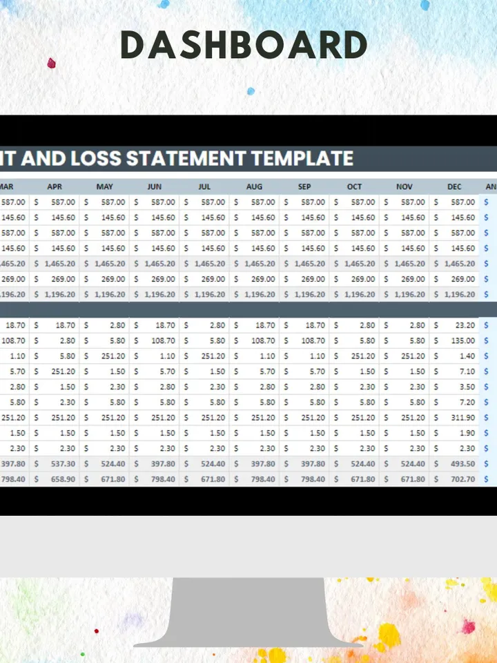 Profit and Loss Statement Template, Editable Google Sheets , Digital Download, Easy to Use, Track Income Expenses, For Small Businesses