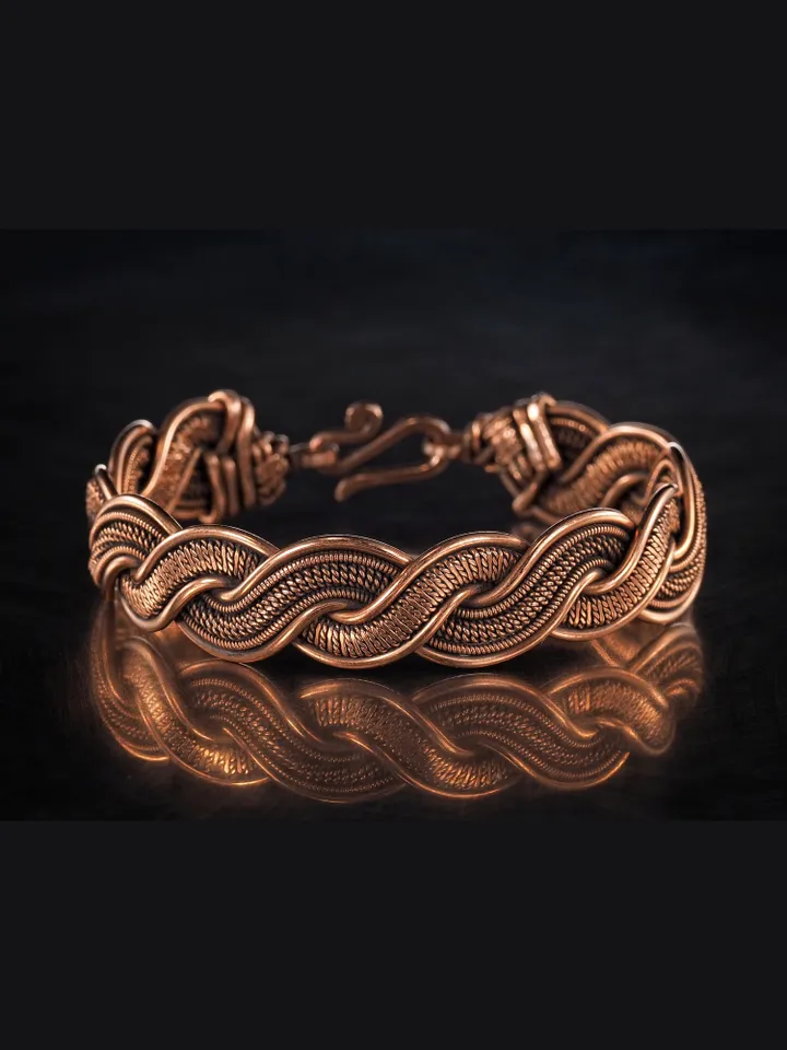 Wire wrapped copper bracelet for woman Antique style copper jewelry WireWrapArt