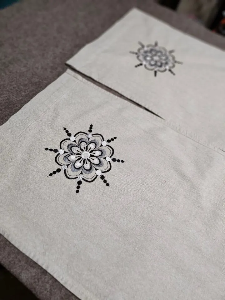 Linen tablecloth with embroidery,vintage,with flowers,table runner,sideboard,dresser,table decoration