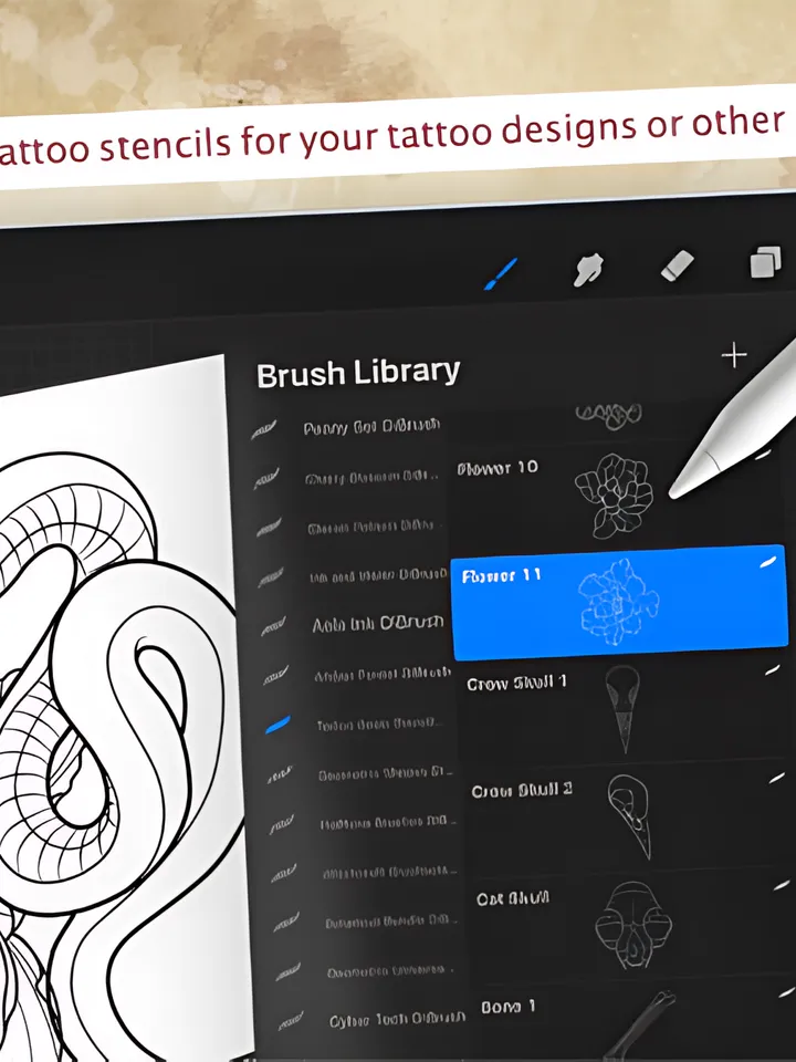 Procreate - Tattoo Basic Stencil Set