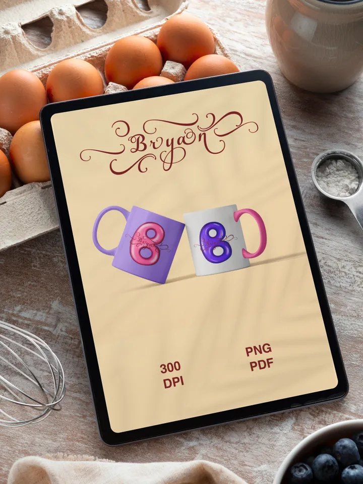 Bryan - name in Samantha style with bright letters, digital design