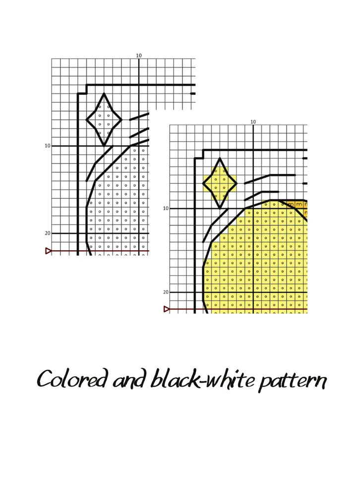 Tarot cross stitch patterns. Set of 3 cross stitch charts PDF