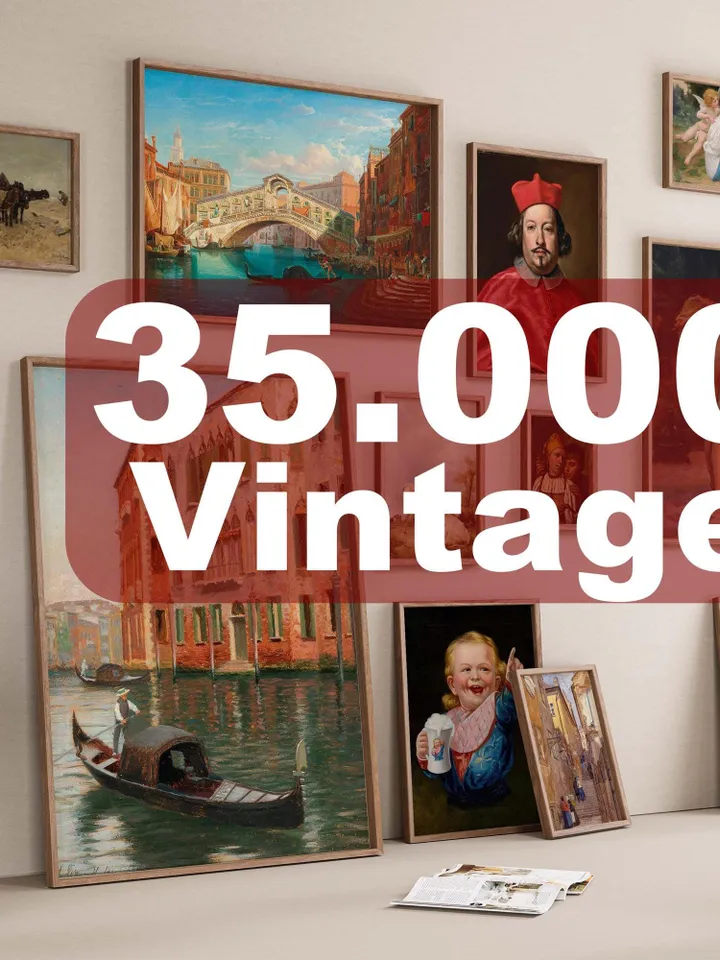 35000 Vintage Oil Painting Prints: Mega Bundle (Digital Download)