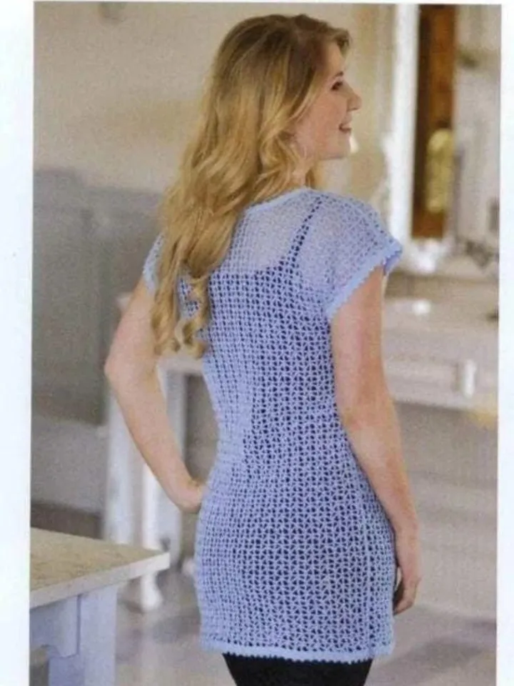 Lace tunic pattern, tunic crochet pattern, mesh top crochet pattern, mesh tunic pattern pdf instant download