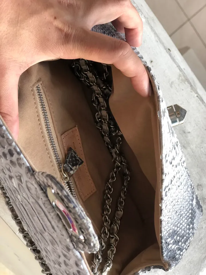 Genuine Python Skin Crossbody Natural Scale Gray Bag | Summer Chain Crossbody Bag | Elegant Clssy Crossbody Python Bag | Leather Bag Women