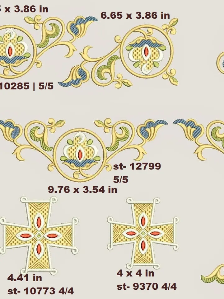 "Pava" is a set of designs for machine embroidery