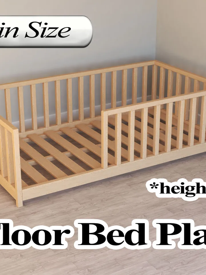 Montessori Floor Bed Plan, Twin Size, PDF, DIY