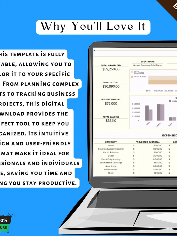 Event Expense Tracker Template | Google Sheets Budget Planner & Editable Cost Log for Events