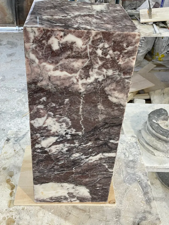 Dark Calacatta Viola Marble Plinth real marble, handmade, freeshipping, fast shipping, end table, cube table, side table