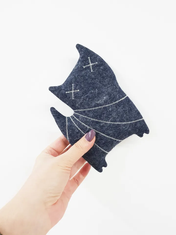 Black Cat pattern Pdf for sewing halloween doll Zombie of felt, stuffed animal diy