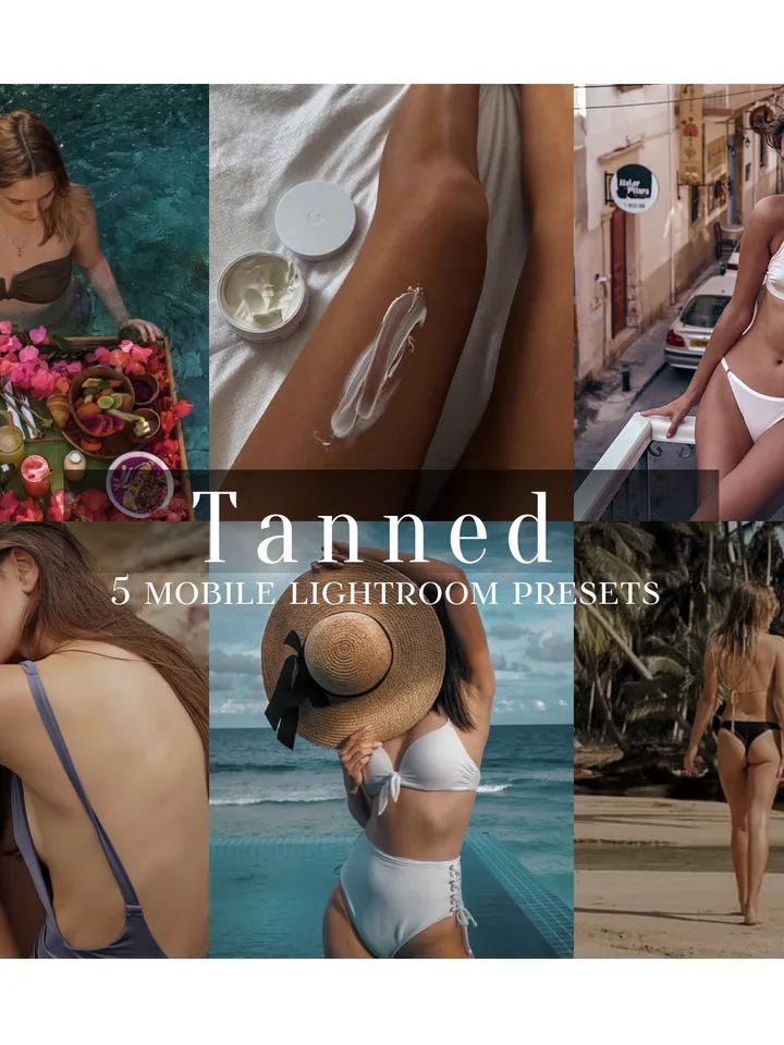 Tan Presets, Lightroom mobile presets, beach Lightroom presets, Beauty skin presets, Tanned presets, Tanned filters