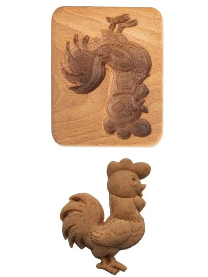Cock Embossed cookie mold, cookie cutter, wooden mold, Wooden stamp stamp for gingerbread cookies springerle stamp