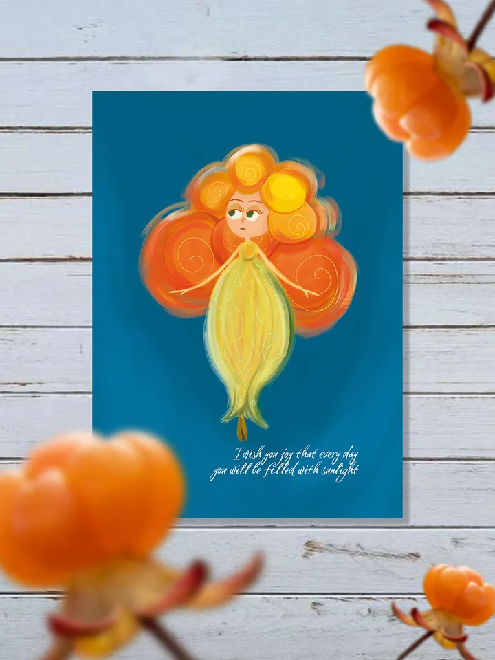 Digital Greeting Cards, Best Wishes, Illustrated cards, Digital art,Cute Birthday Card, Sweet Birthday Card, Card For Her, Birthday Card For Him,Cloudberry