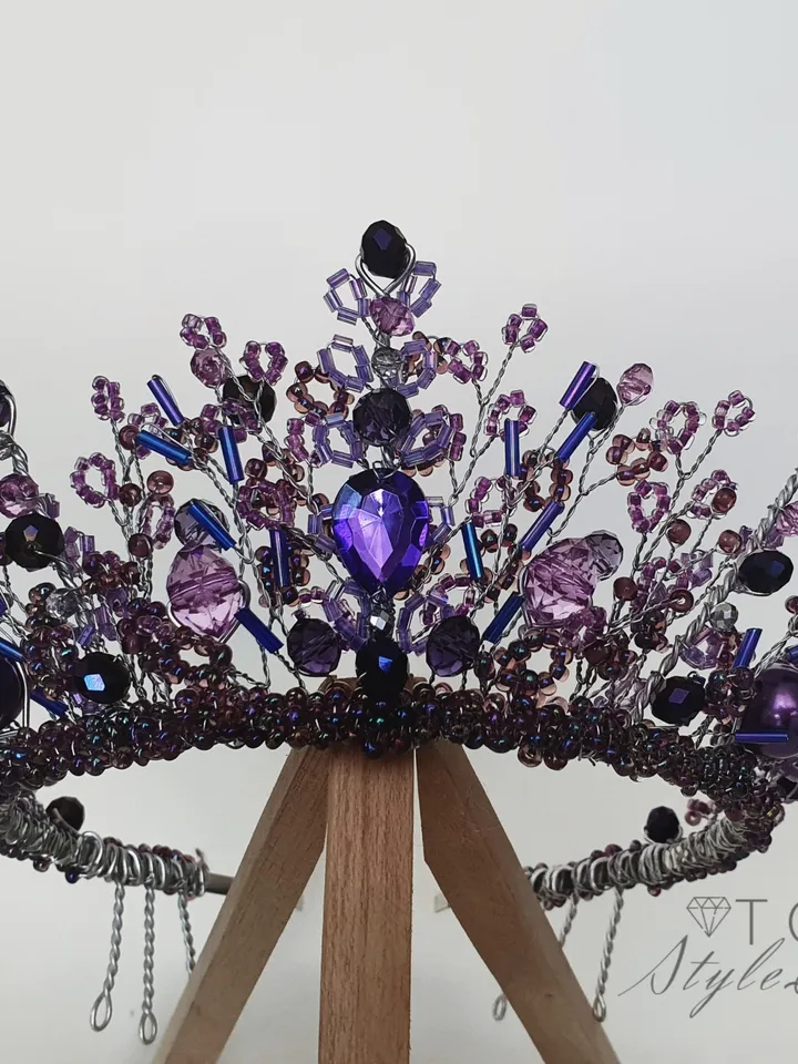 Purple crown, Violet crown, Purple tiara, Violet tiara, Halloween headpiece, Crowns, Children crown, Tiaras, diadem,costume play