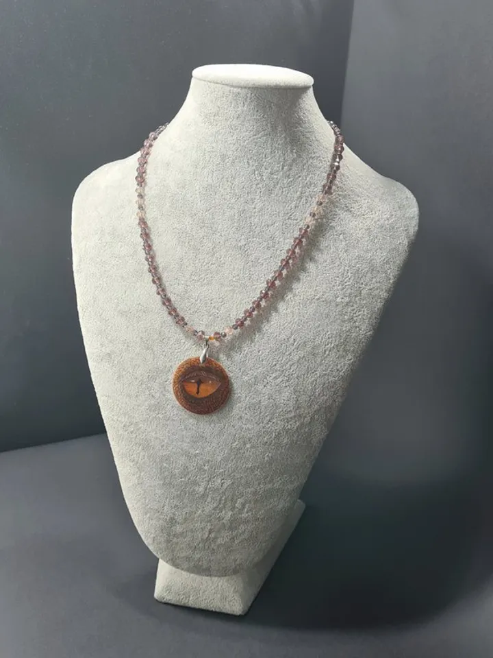 Dragon Eye necklace Pearl pendant Christmas Gift Wrapping Hand painting