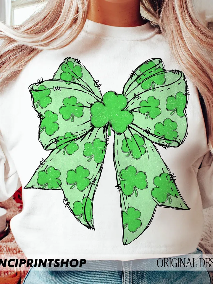 Coquette Patrick's Day Bow Png, Shramrock Lucky Bow Png, Irish Patrick Day Shirt Design, Lucky Shamrock png, St.Patrick's Day png, Lucky png
