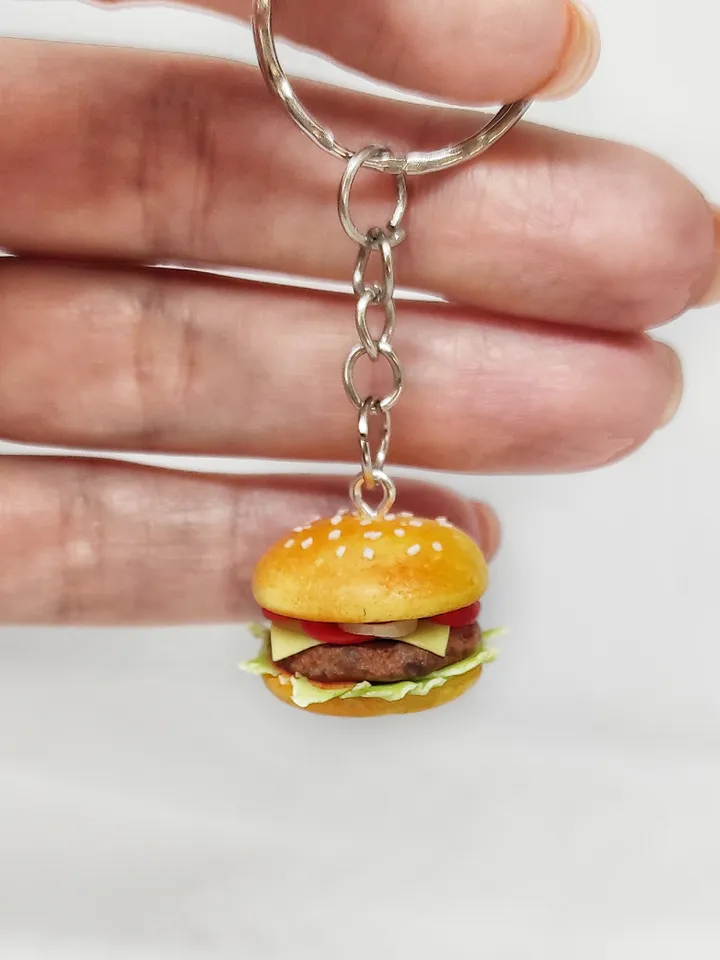 Keychain for keys, gift for him, gift for her, gift idea, keyring fast food, mini food, keyrings with decor, keychain