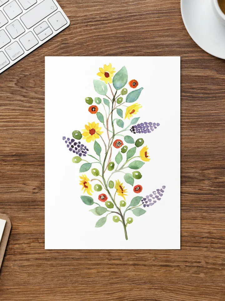 Greeting card Handmade Cards Watercolor Congratulations Cards Cute Appreciation Thank You Card Garden Botanical Flower Card Watercolor Cards